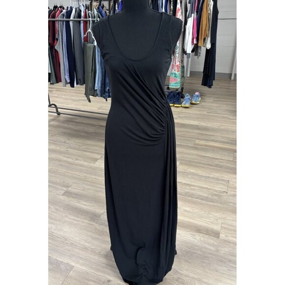 Ann Taylor  Sleeveless Stretch Knit Maxi Dress Black Size Small - Picture 2 of 5